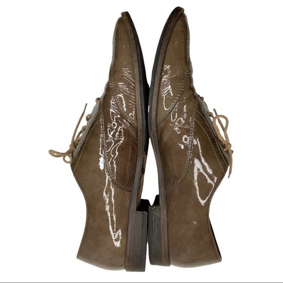 PAUL GREEN MUNCHIN Olive Brown Patent Leather Oxfords Size US 10.5 - Picture 5 of 13